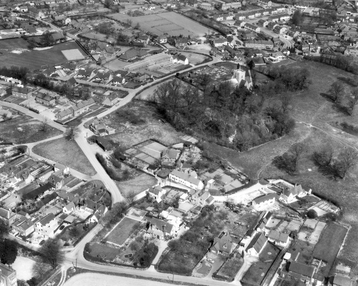 Aerial photo of Great Green circa 1964