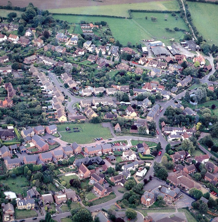 Aerial photo of Little Green circa 1990