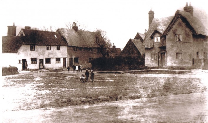 Three gables on the right circa 1900.