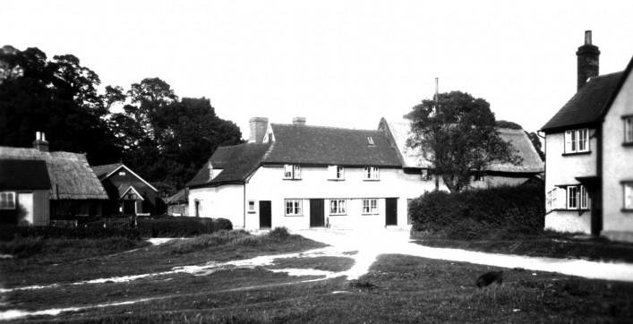 1947 A doodle bomb dropped in the Bury during the second World War damaging the houses in Bury Lane.All the roofs had to be replaced and the roof of Three Gables was raised so the left hand window is not a dormer.