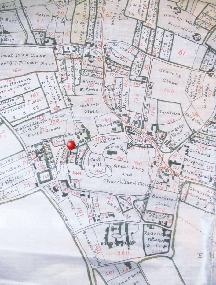 1818 Enclosure plan showing land ownership after land was exchanged.