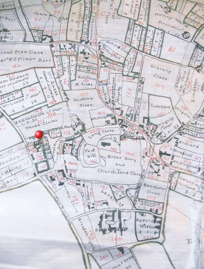 1818 Enclosure plan showing land ownership after land was exchanged.