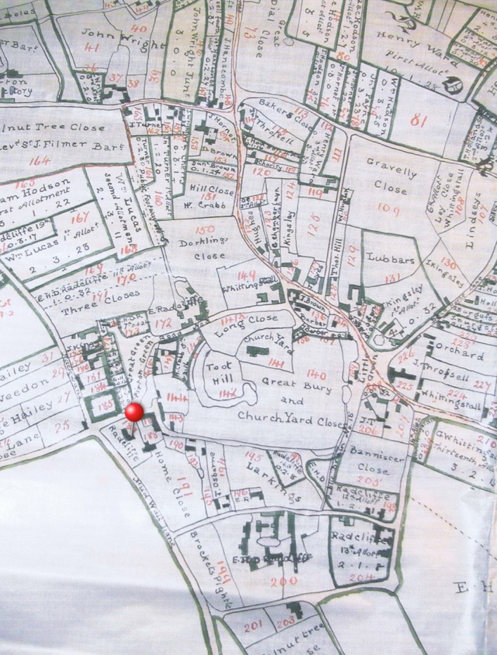 1818 Enclosure plan showing land ownership after land was exchanged.