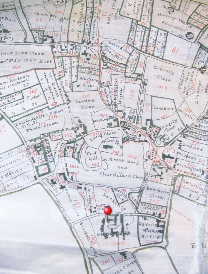 1818 Enclosure plan showing land ownership after land was exchanged.