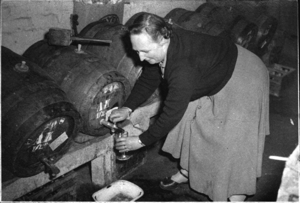 May in the taproom in 1957